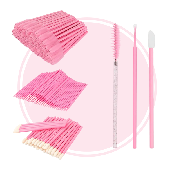 100 Microbrush, 50 Cepillos, 50 Lip Brush Pestañas Y Cejas Color Al Azar