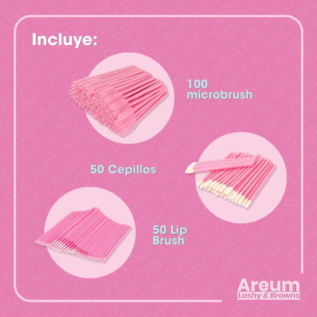 100 Microbrush, 50 Cepillos, 50 Lip Brush Pestañas Y Cejas Color Al Azar