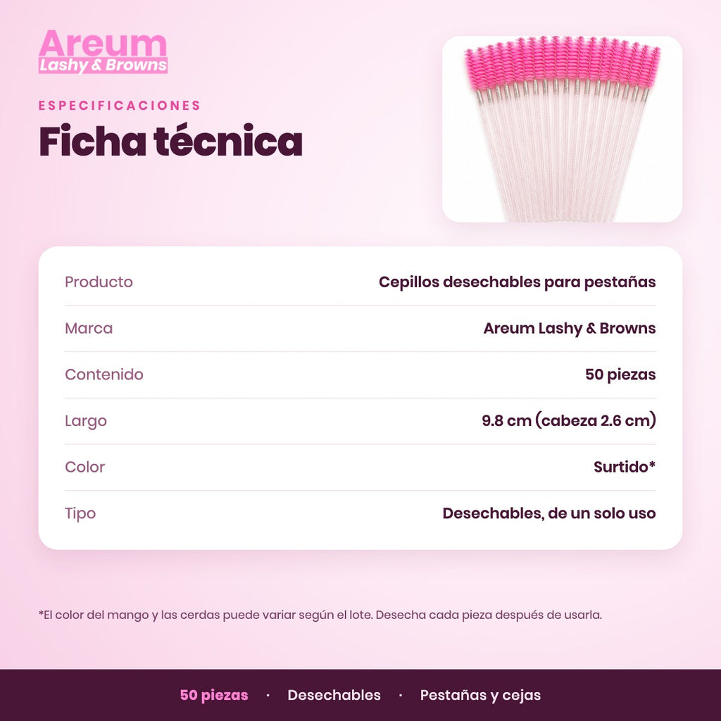 Cepillos Desechables Areum — Ficha técnica | Areum Lashy & Browns