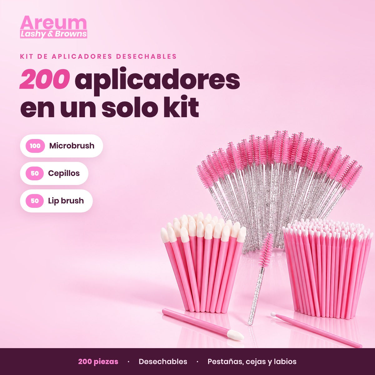 Kit 200 Aplicadores Areum — Portada beneficio | Areum Lashy & Browns