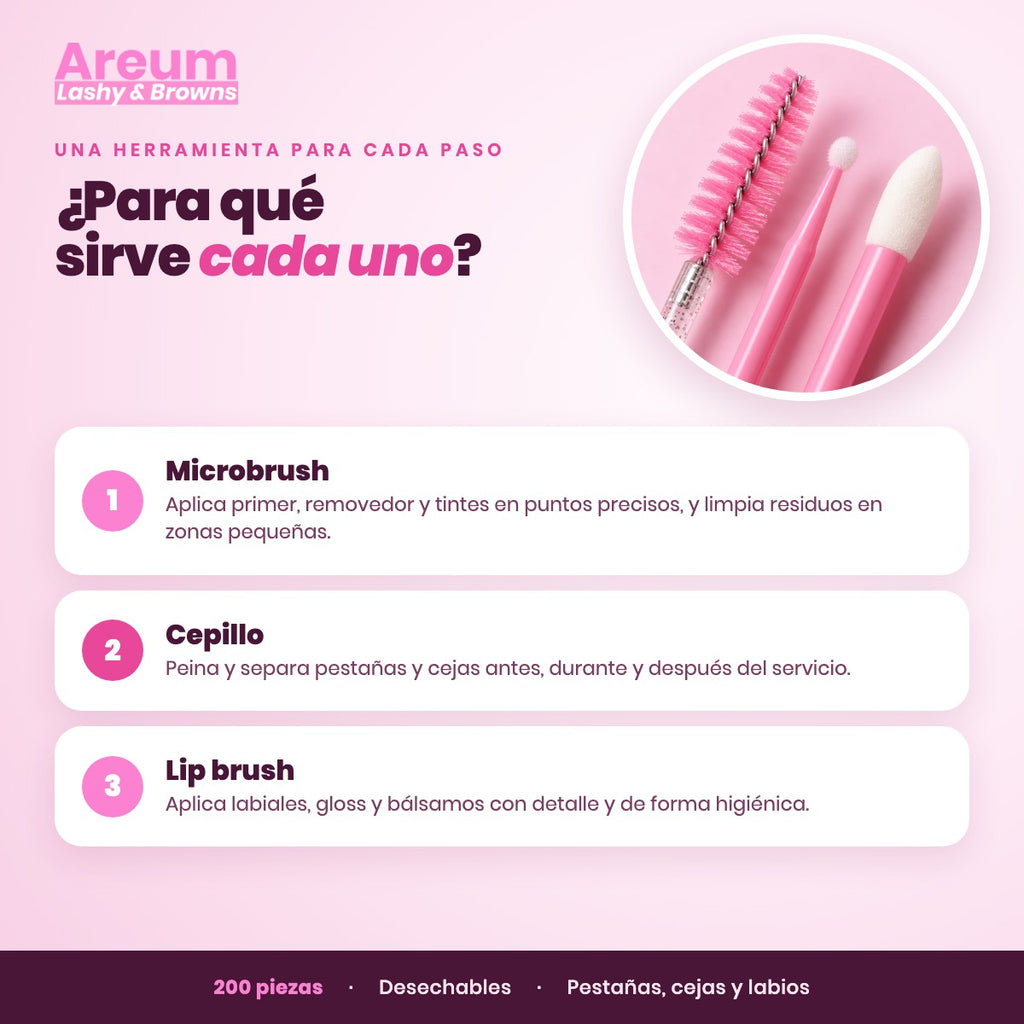 Kit 200 Aplicadores Areum — Para qué sirve | Areum Lashy & Browns