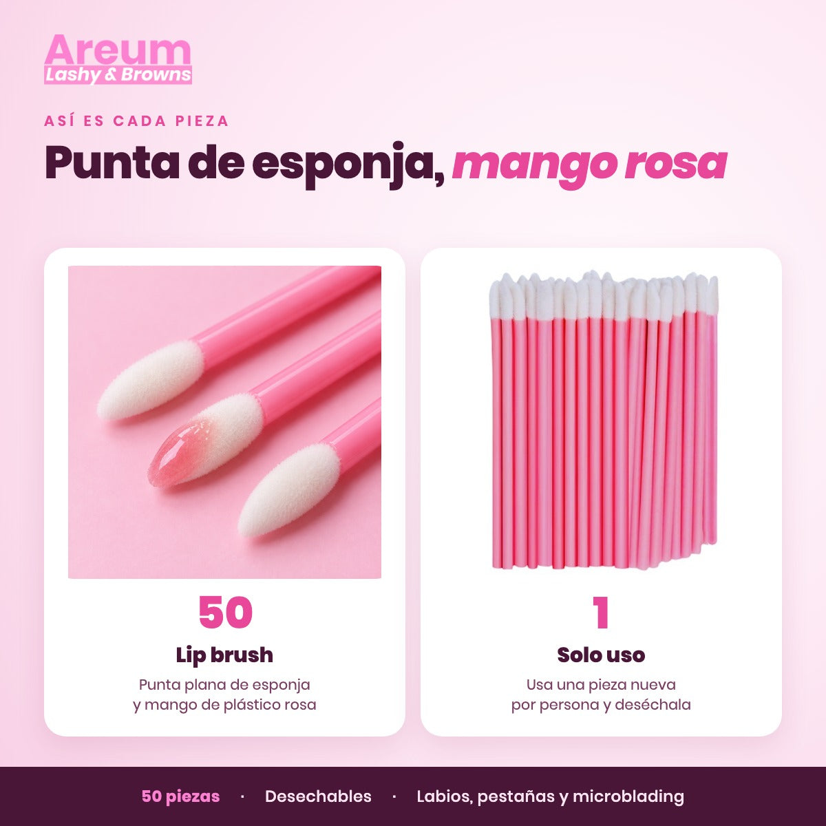 Lip Brush Desechables Areum — Qué incluye | Areum Lashy & Browns