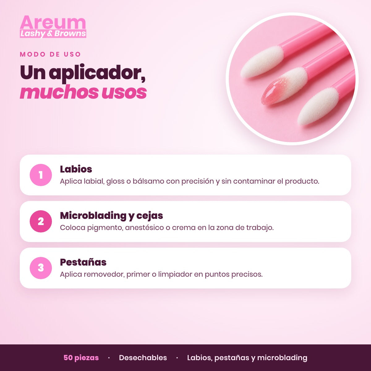 Lip Brush Desechables Areum — Usos | Areum Lashy & Browns