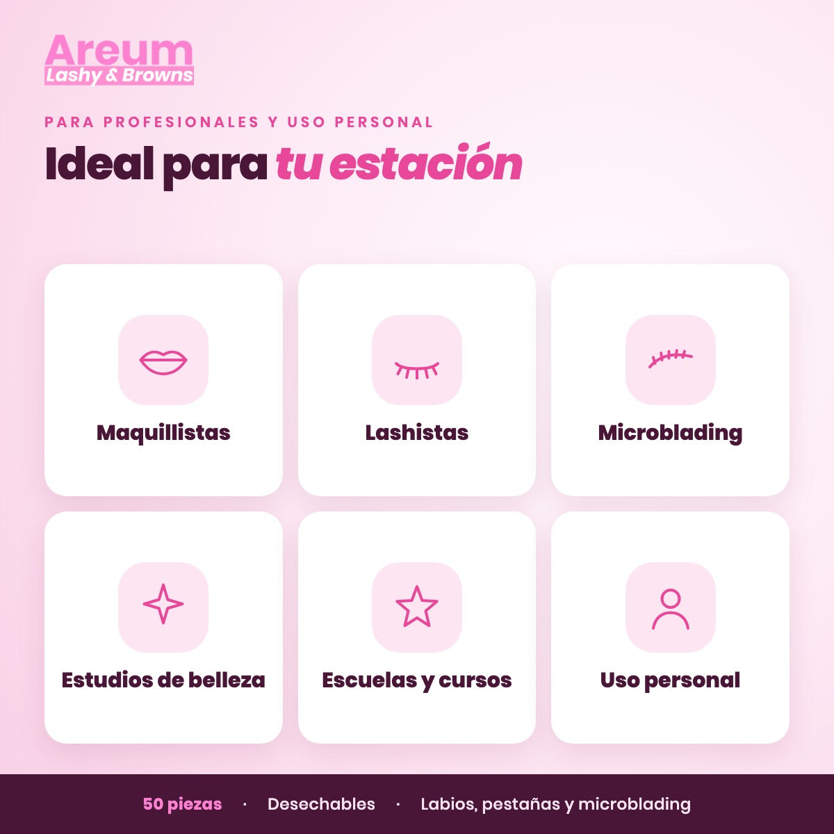 Lip Brush Desechables Areum — Ideal para | Areum Lashy & Browns