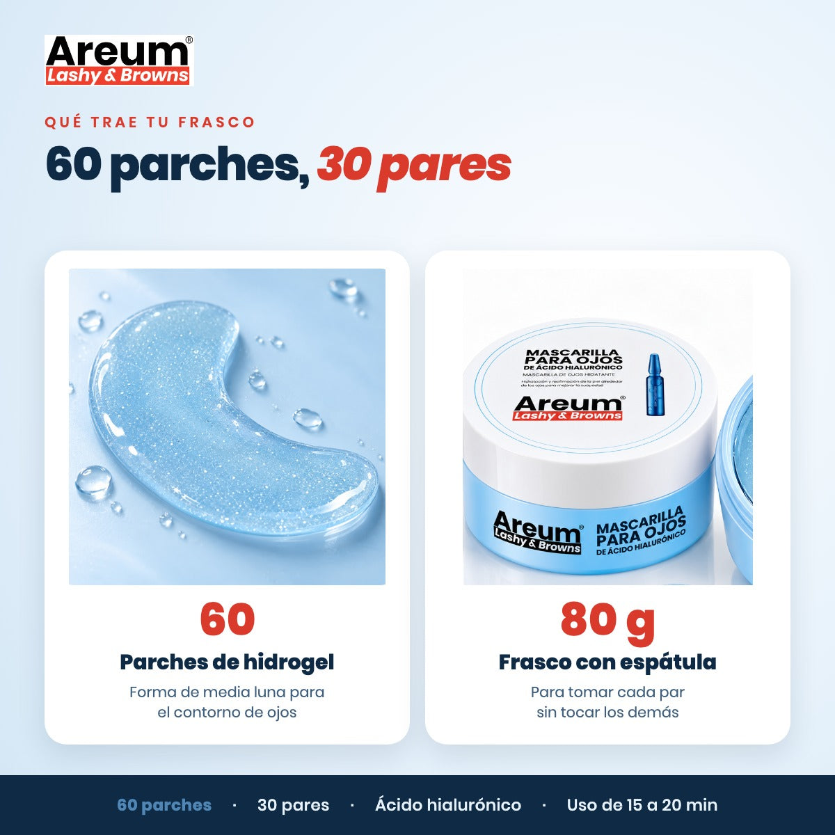 Parches de Hidrogel para Ojos Areum — Qué incluye | Areum Lashy & Browns