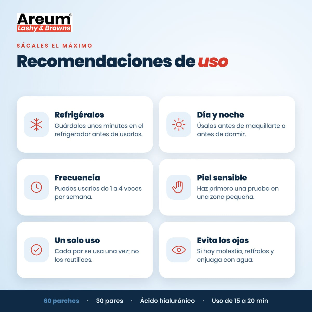 Parches de Hidrogel para Ojos Areum — Recomendaciones | Areum Lashy & Browns