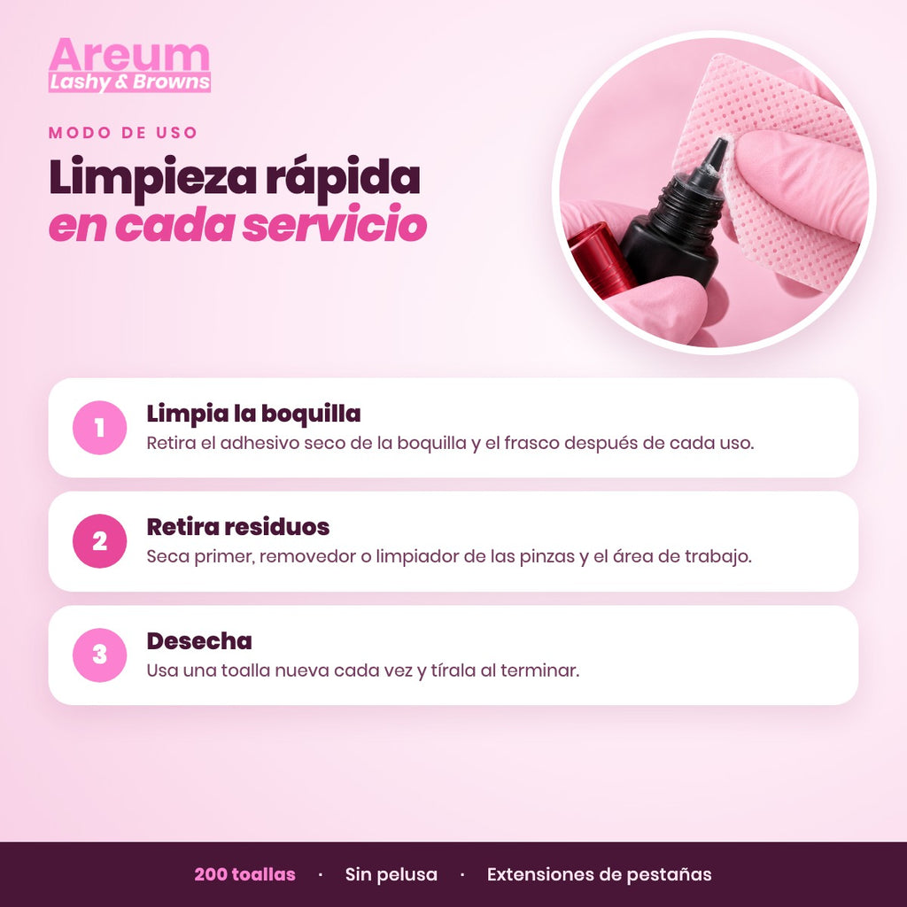 Toallitas sin Pelusa Areum — Usos | Areum Lashy & Browns