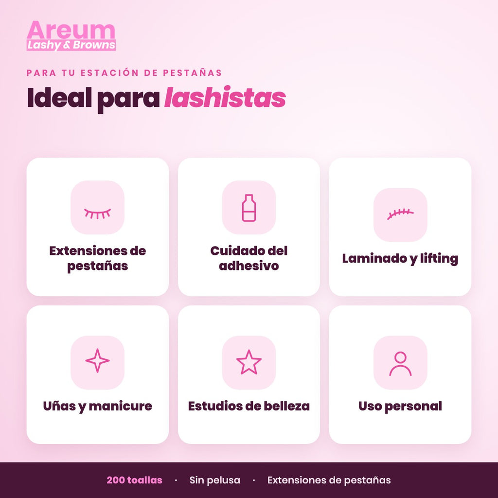 Toallitas sin Pelusa Areum — Ideal para | Areum Lashy & Browns