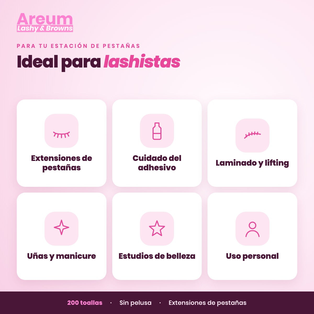 Toallitas sin Pelusa Areum — Ideal para | Areum Lashy & Browns